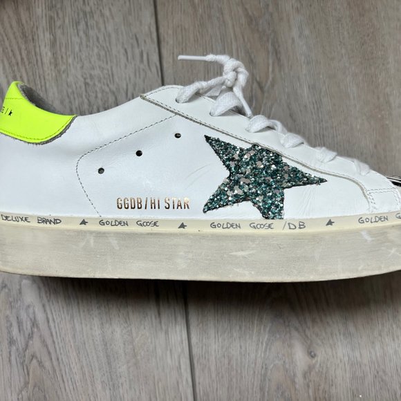 Golden Goose Hi Star Leather & Haircalf Sneakers - Picture 8 of 11